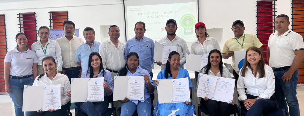 Palmagro S. A., certificado por la Corporación APSColombia e ICONTEC por alcanzar estándares de sostenibilidad