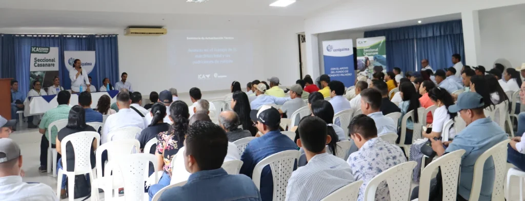 Más de 100 productores y asistentes técnicos de la Zona Oriental se dieron cita en Aguazul, Casanare, para participar en el Seminario de Actualización Técnica en Palma de Aceite